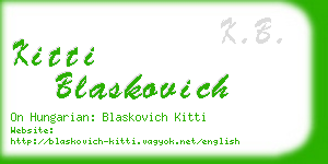 kitti blaskovich business card